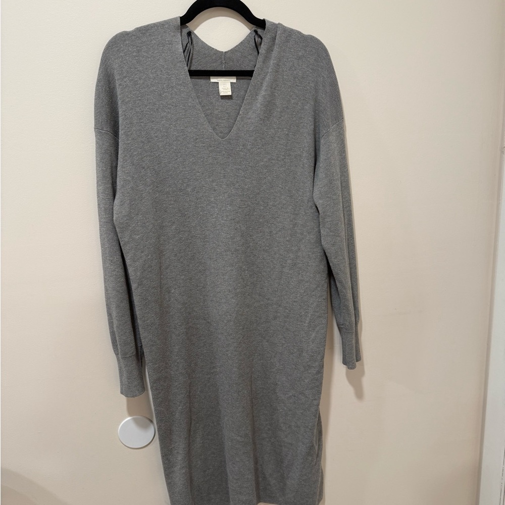 H&M Gray V-Neck Sweater Dress
